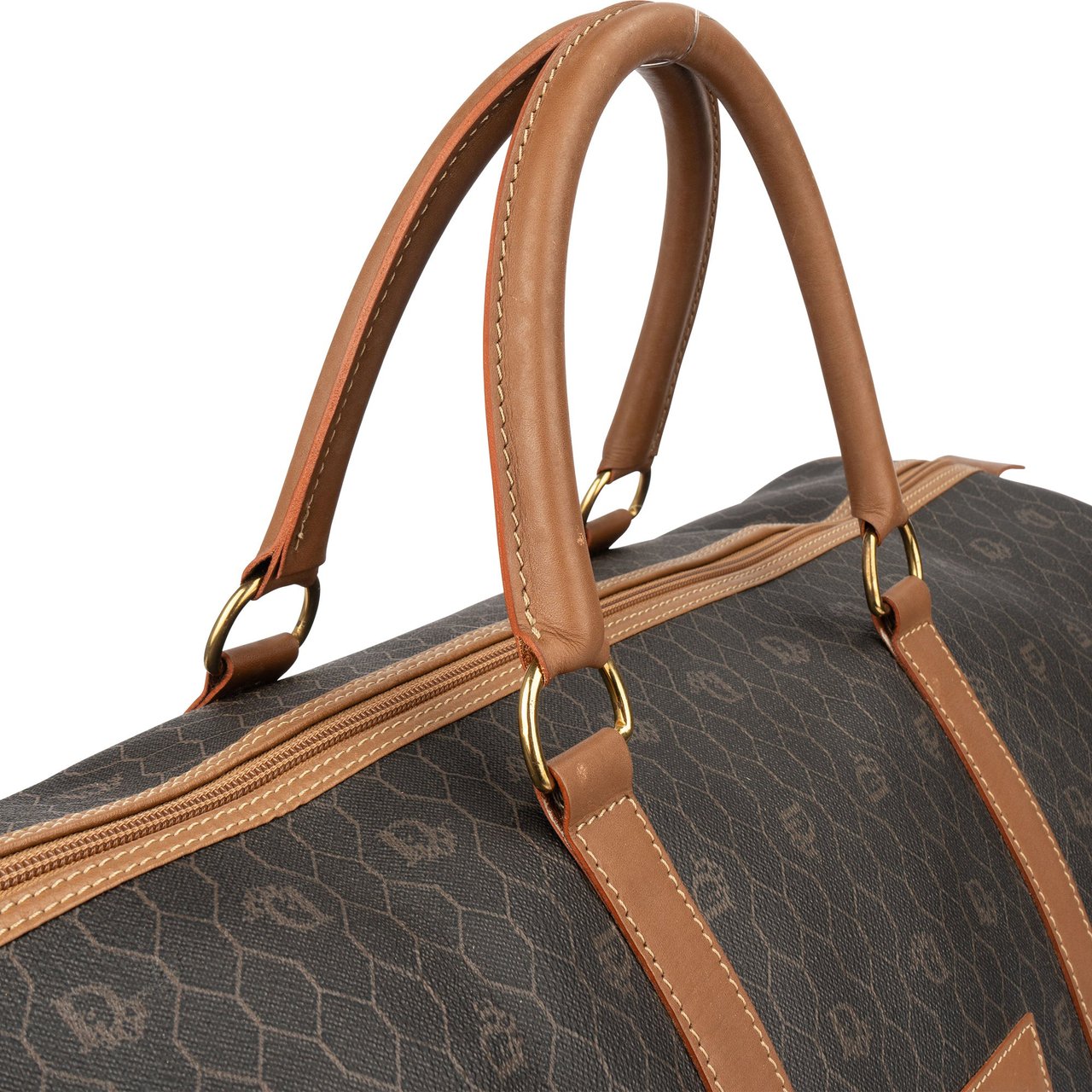 Dior Christian Dior Honeycomb Monogram Boston Duffle Bag 55 Bruin