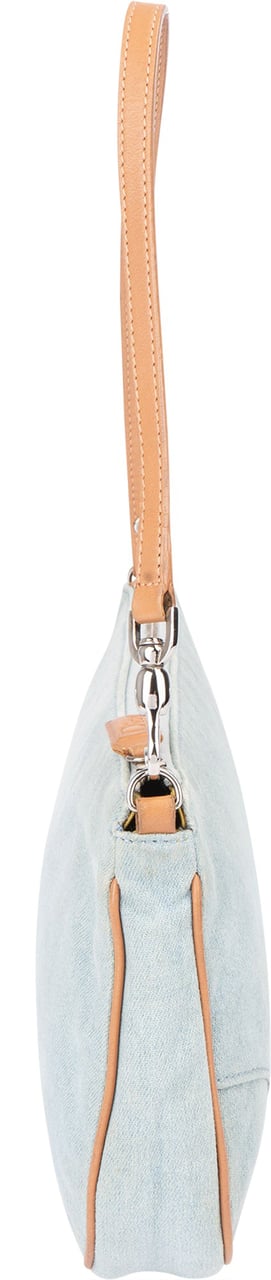 Dior Christian Dior Denim Mini Saddle Handbag Blauw