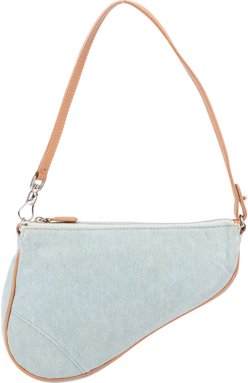 Dior Christian Dior Denim Mini Saddle Handbag Blauw