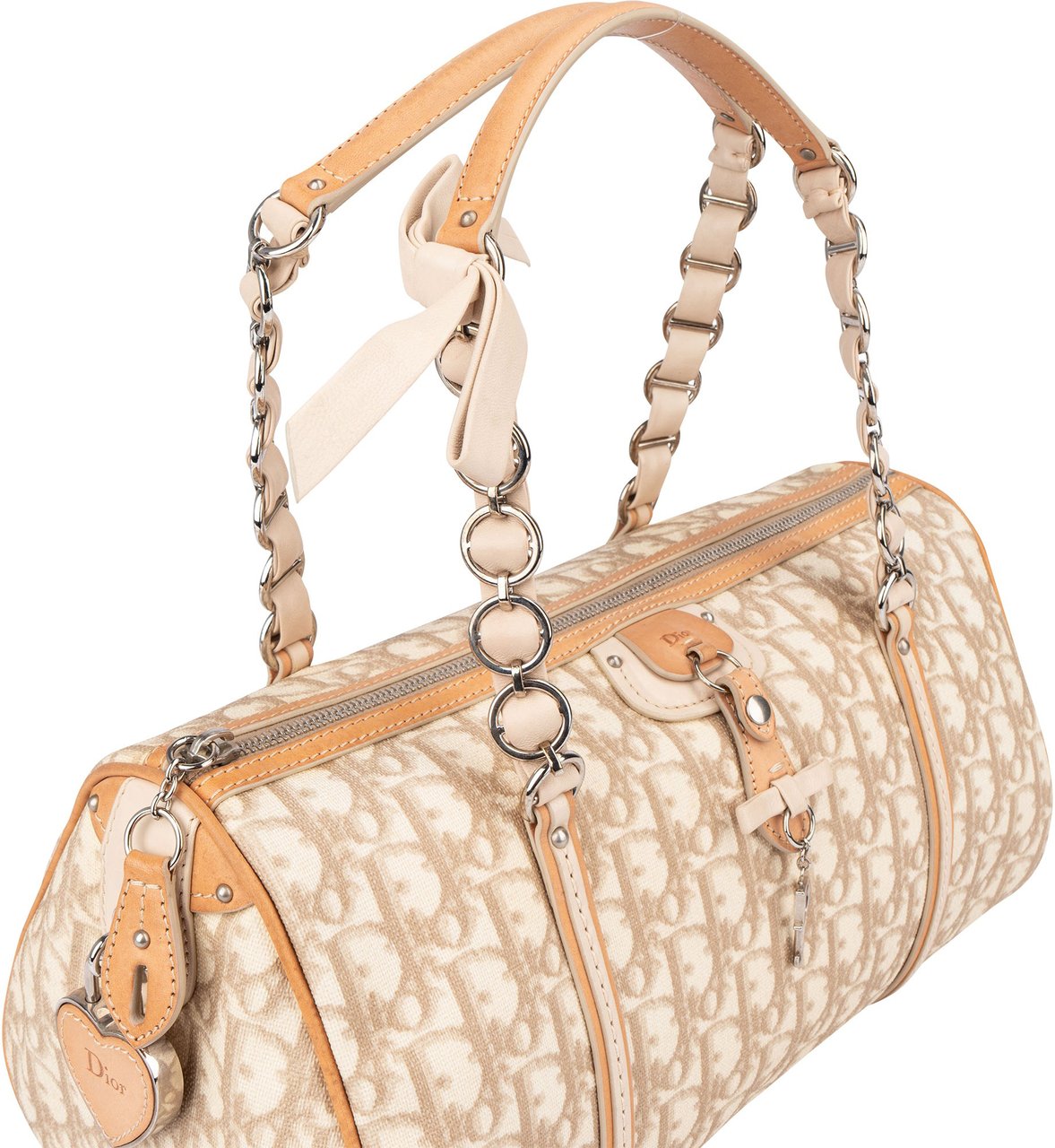 Dior Christian Dior Trotter Monogram Romantique Heart Handbag Beige