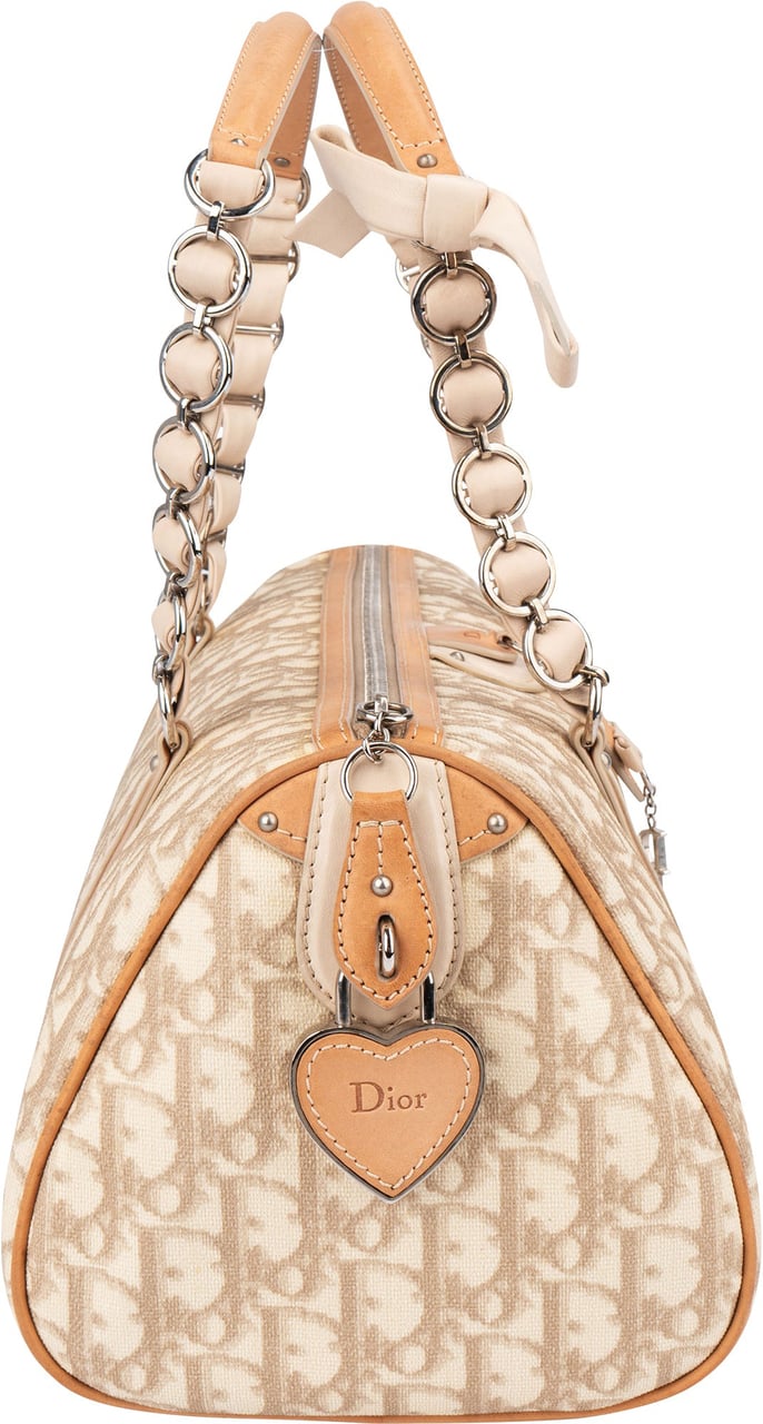 Dior Christian Dior Trotter Monogram Romantique Heart Handbag Beige