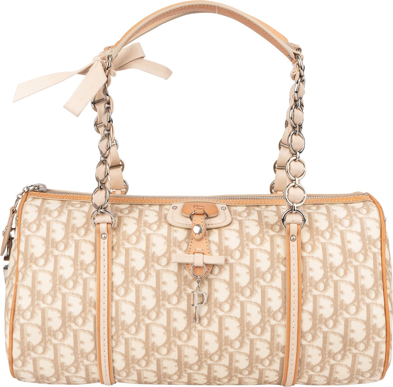 Dior Christian Dior Trotter Monogram Romantique Heart Handbag Beige
