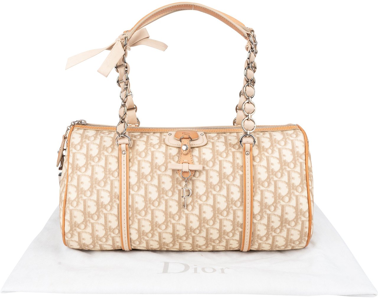 Dior Christian Dior Trotter Monogram Romantique Heart Handbag Beige