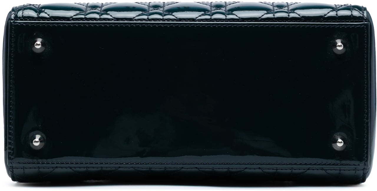 Dior Medium Patent Cannage Lady Dior Groen