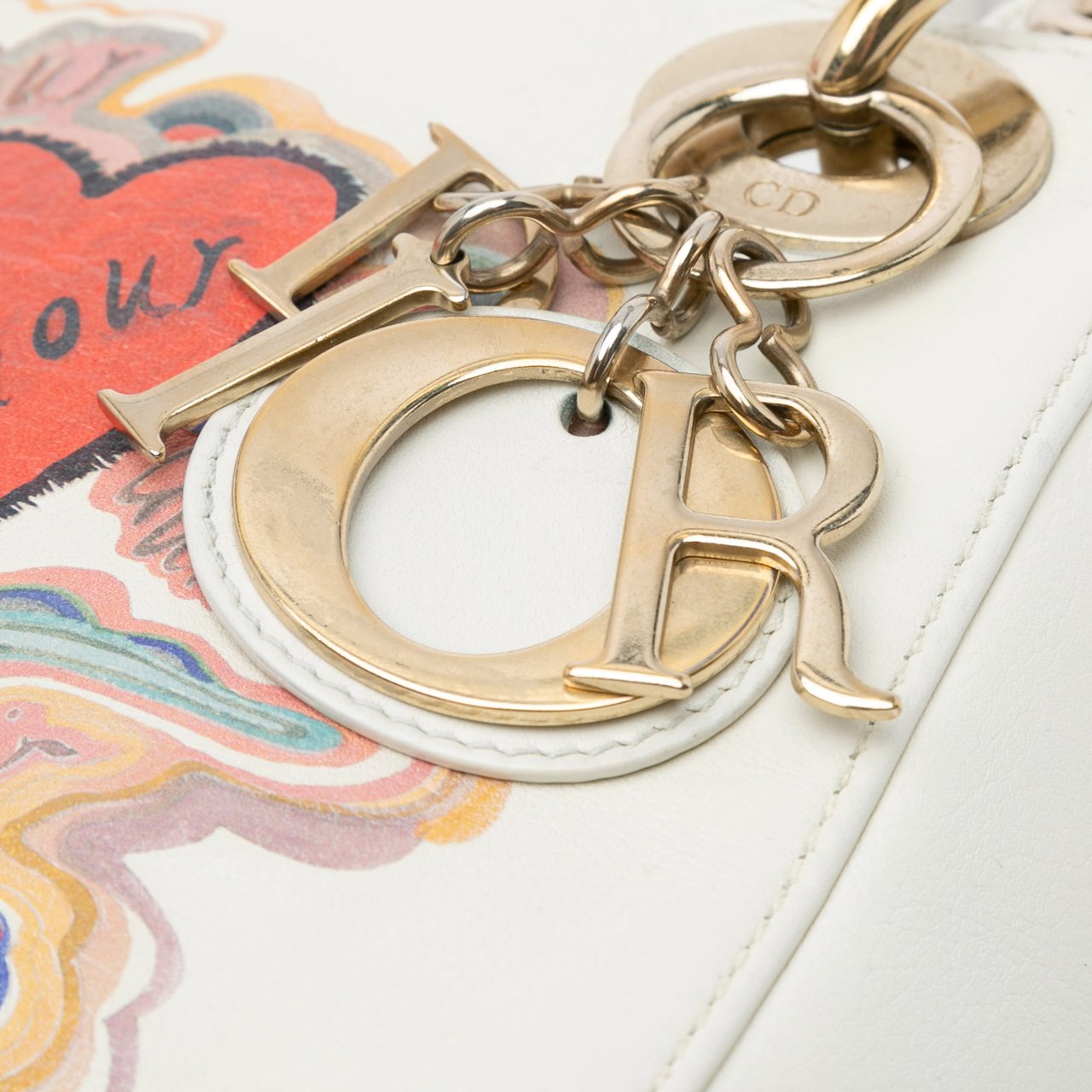 Dior DiorAmour Niki De Saint Phalle Mini Calfskin Lady Dior Wit