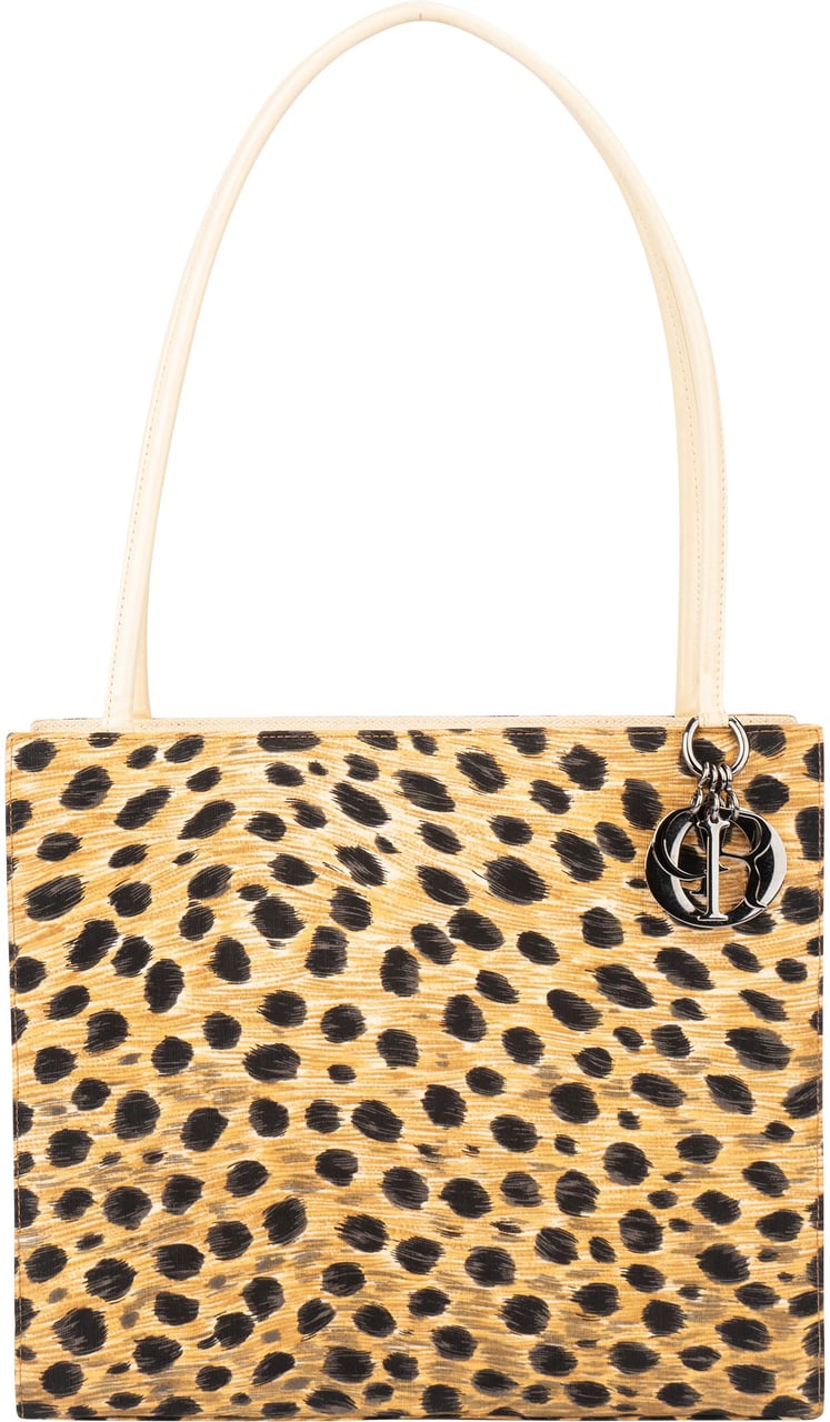 Dior Christian Dior Limited Leopard Print Lady Dior Shoulder Bag Beige