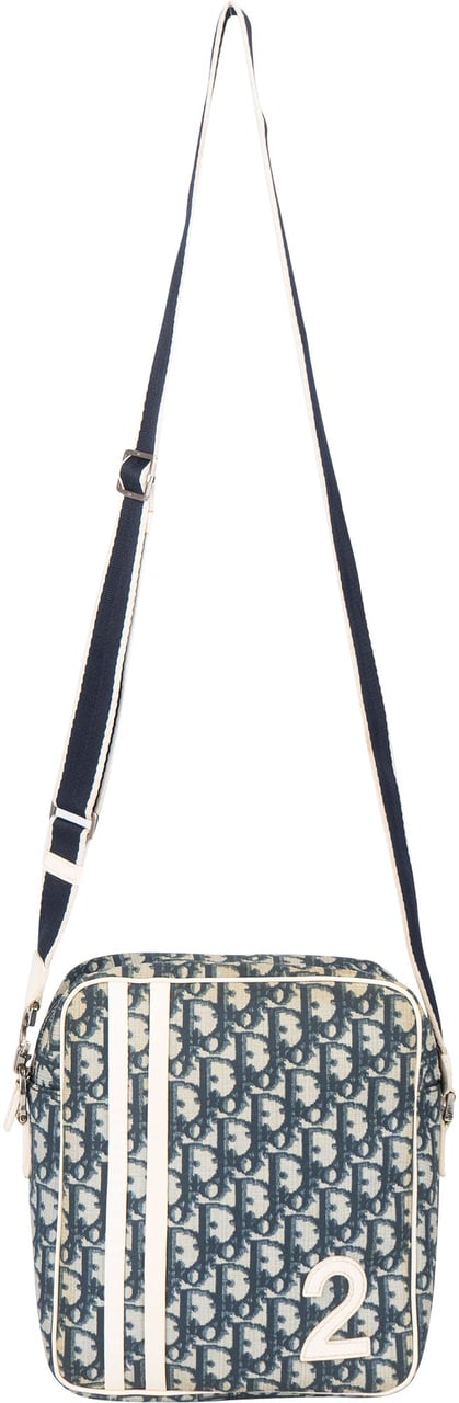 Dior Christian Dior Trotter Monogram No. 2 Crossbody Bag Blauw