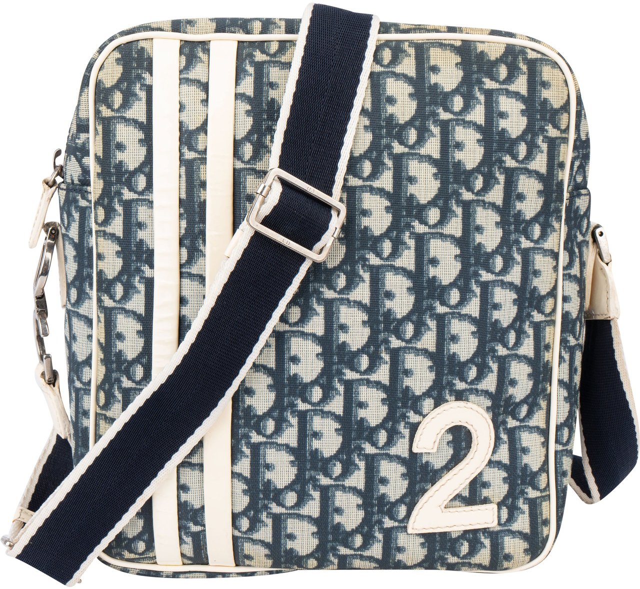 Dior Christian Dior Trotter Monogram No. 2 Crossbody Bag Blauw