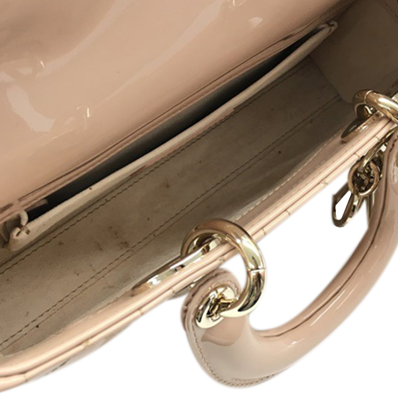 Dior Small Patent Cannage Lady D-Joy Bruin
