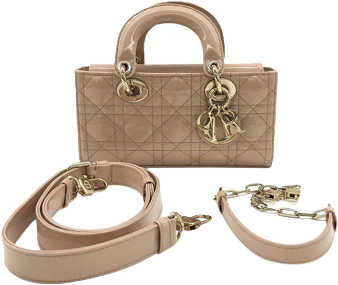 Dior Small Patent Cannage Lady D-Joy Bruin