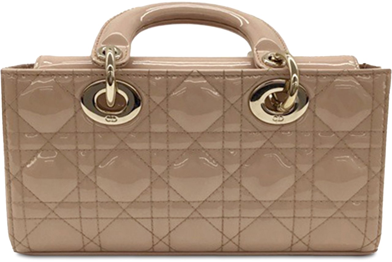 Dior Small Patent Cannage Lady D-Joy Bruin