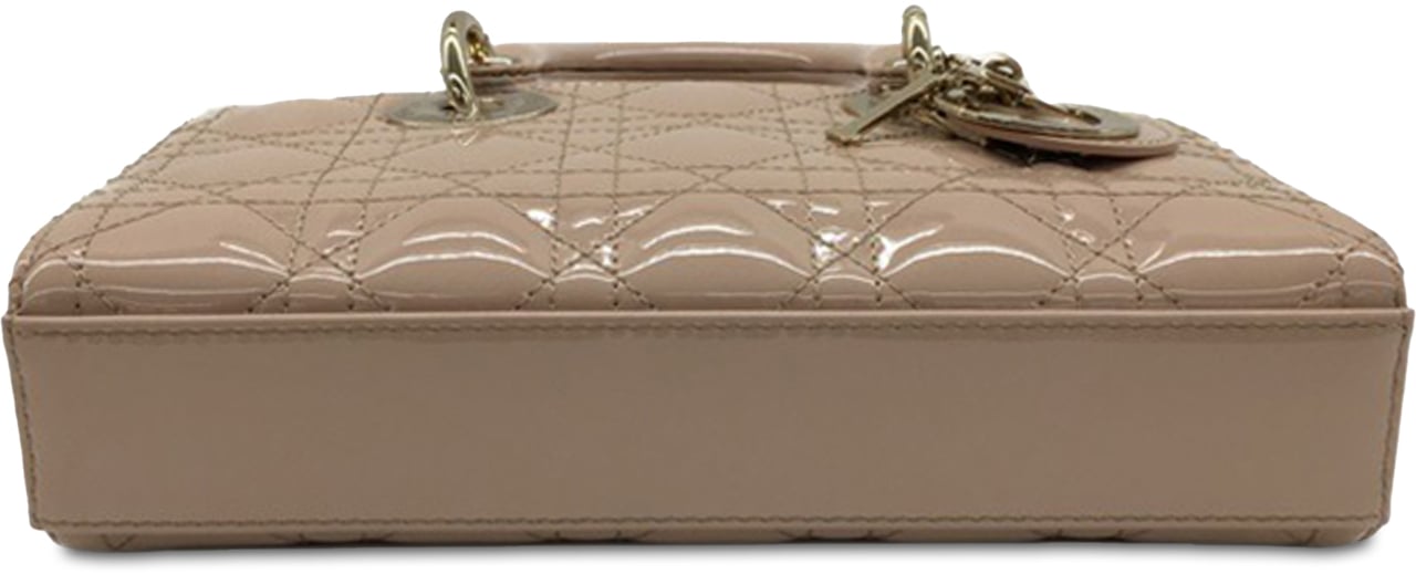 Dior Small Patent Cannage Lady D-Joy Bruin