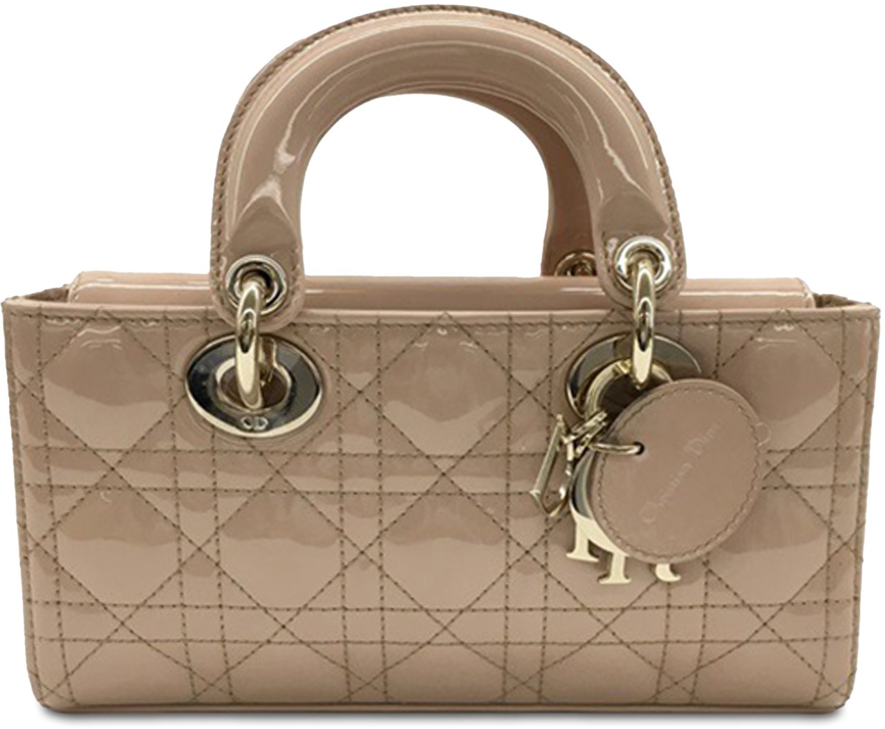 Dior Small Patent Cannage Lady D-Joy Bruin