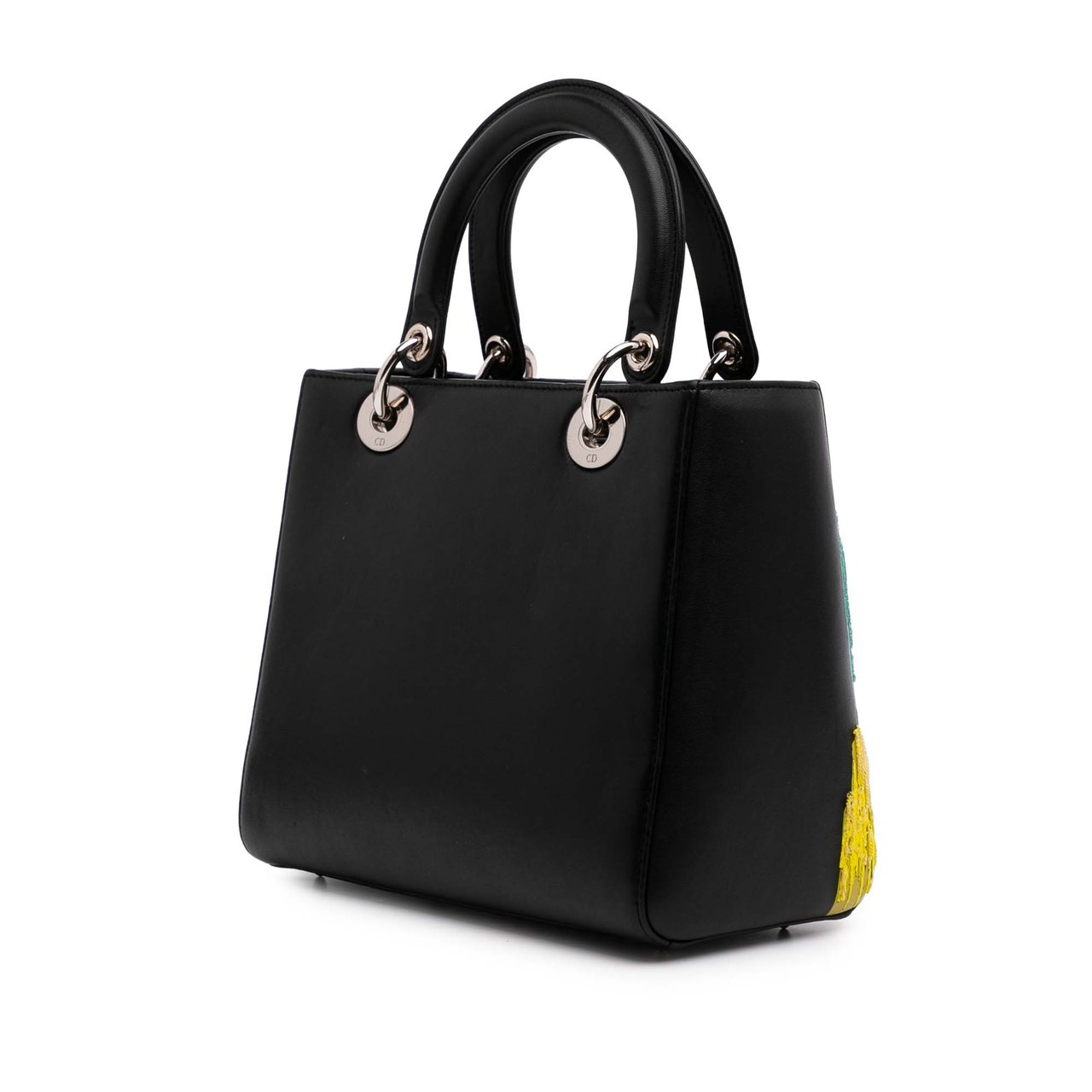 Dior Medium Calfskin Sequin Art Lady Dior Zwart