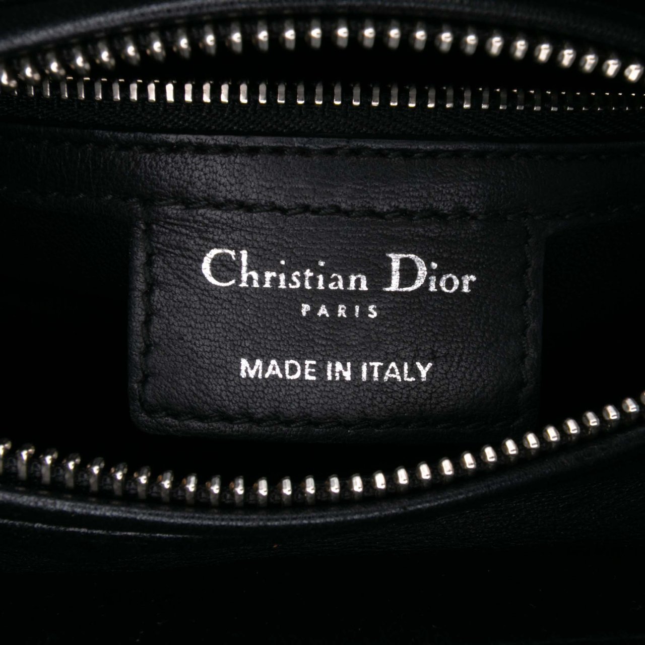 Dior Medium Calfskin Sequin Art Lady Dior Zwart