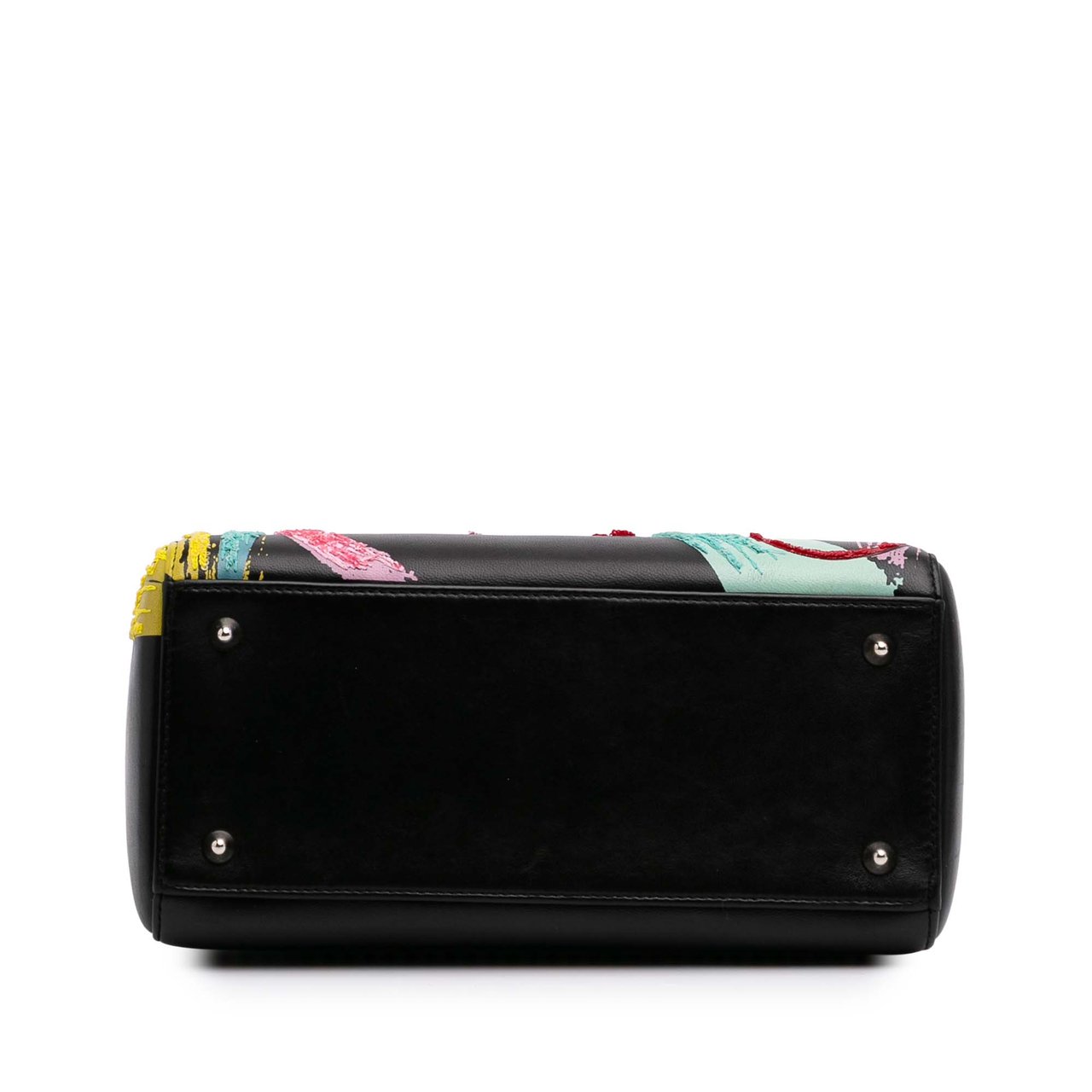 Dior Medium Calfskin Sequin Art Lady Dior Zwart