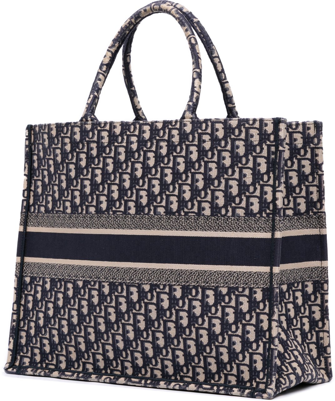 Dior Large Oblique Canvas Book Tote Blauw