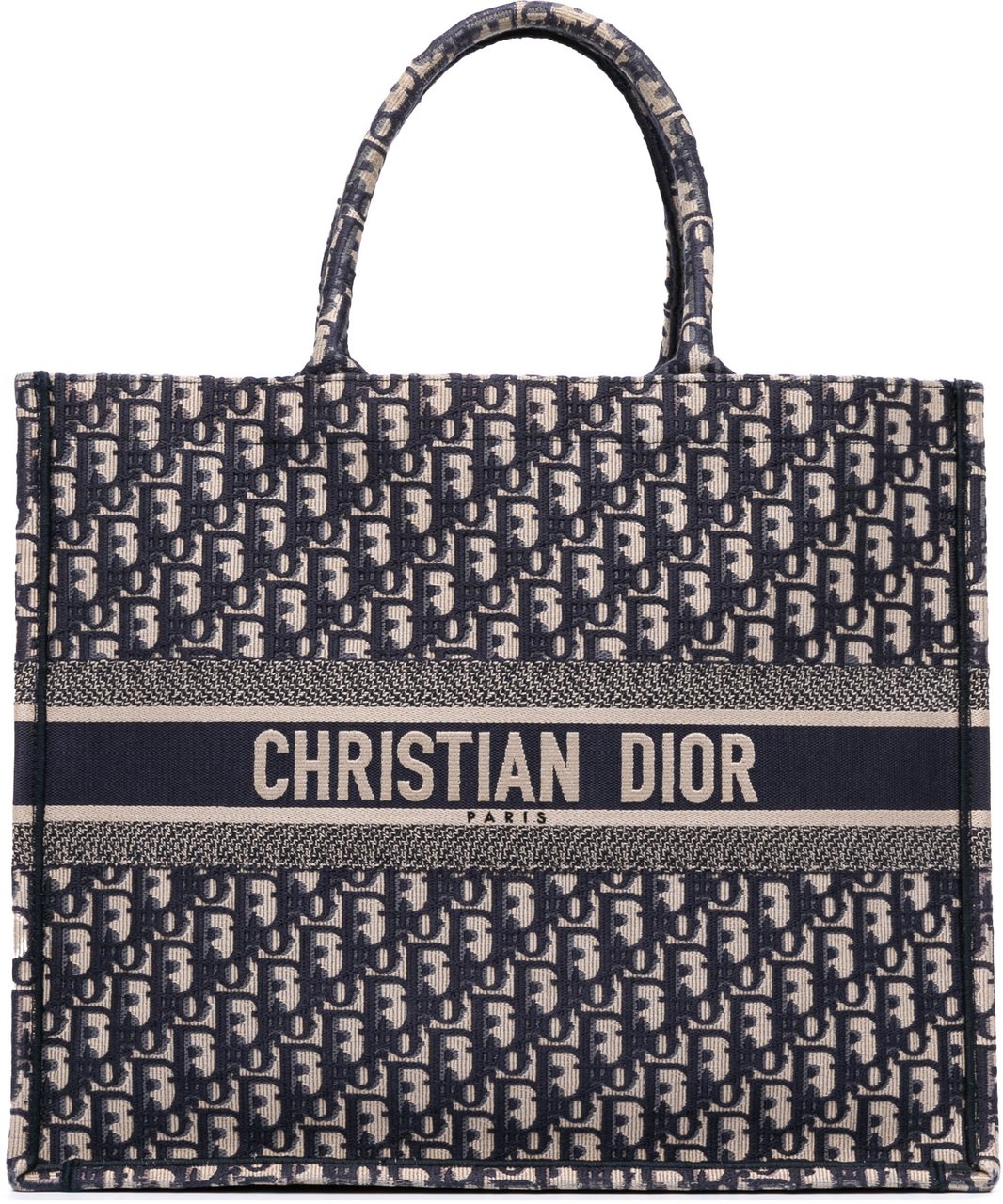 Dior Large Oblique Canvas Book Tote Blauw