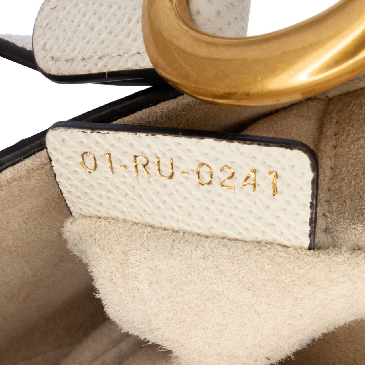 Dior Mini Grained Calfskin Saddle Bag Wit