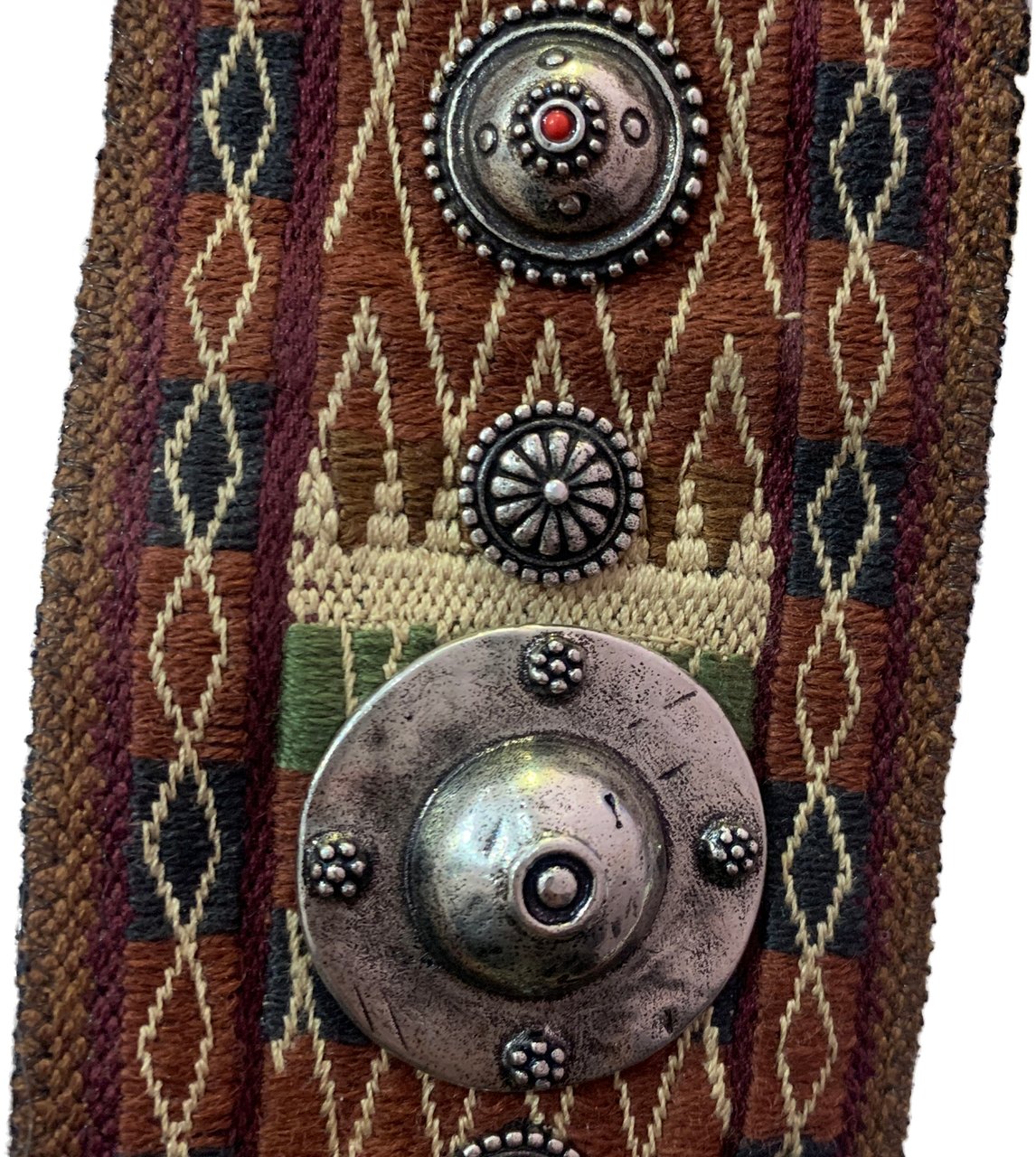 Dior Embroidered Canvas Bohemian Fringe Strap Bruin