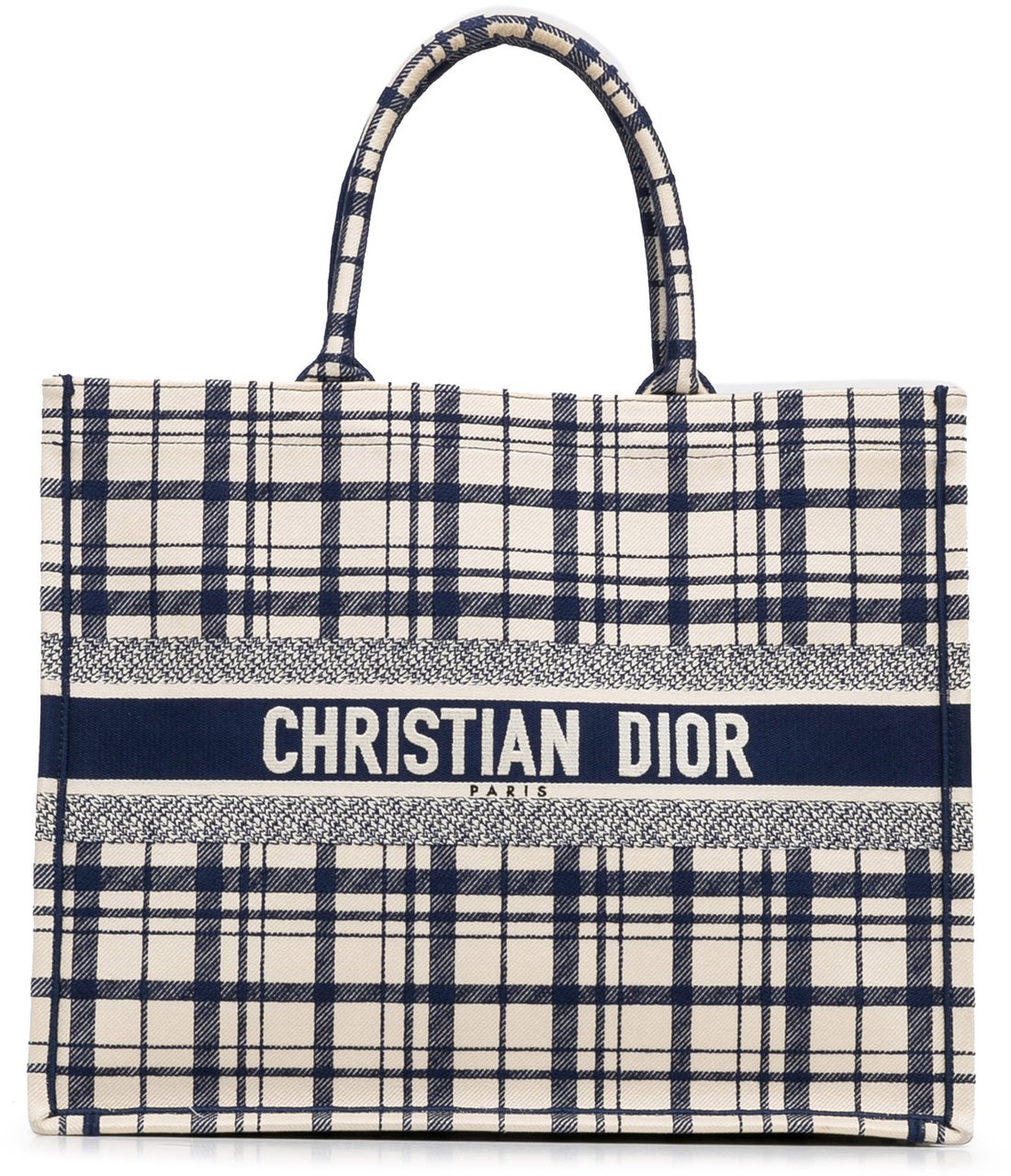 Dior Large Check n Dior Book Tote Blauw