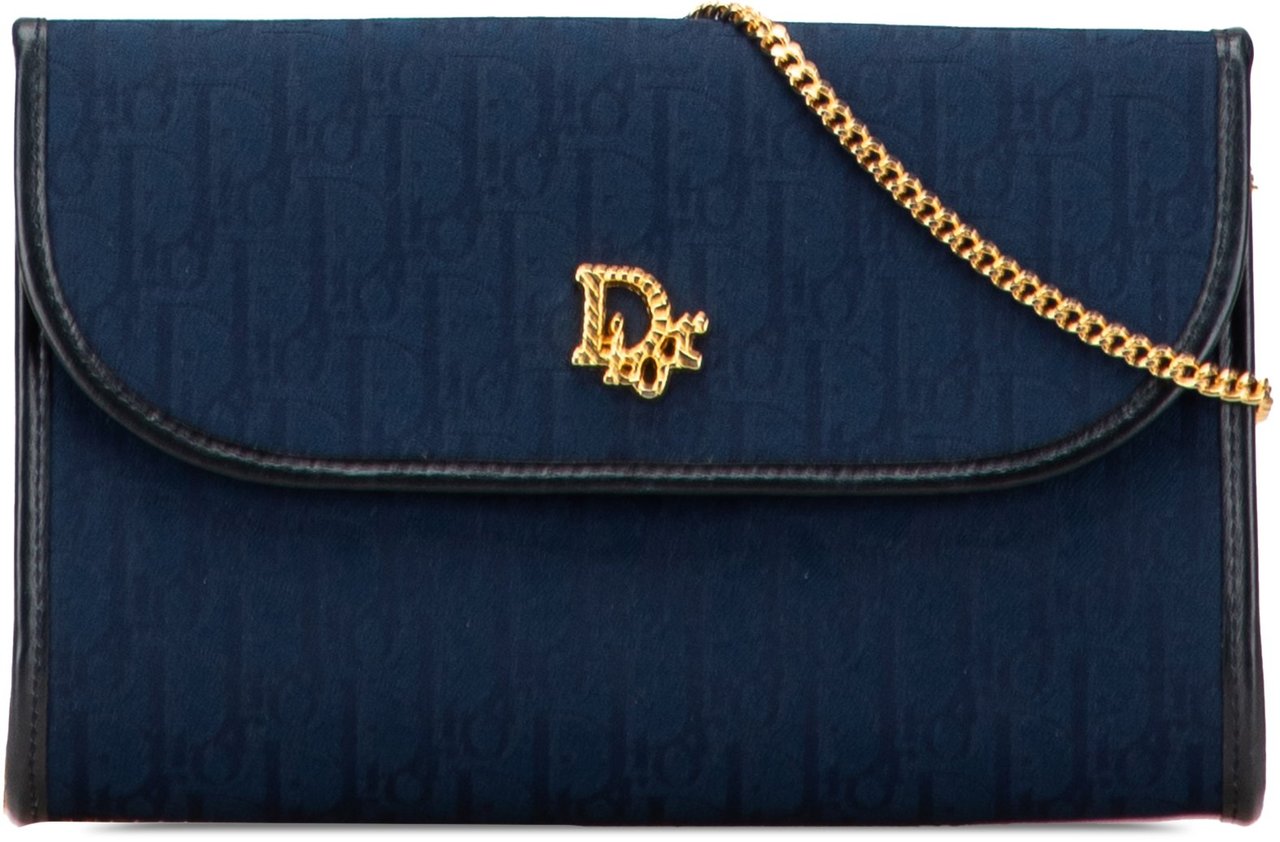 Dior Diorissimo Trotter Canvas Chain Crossbody Blauw