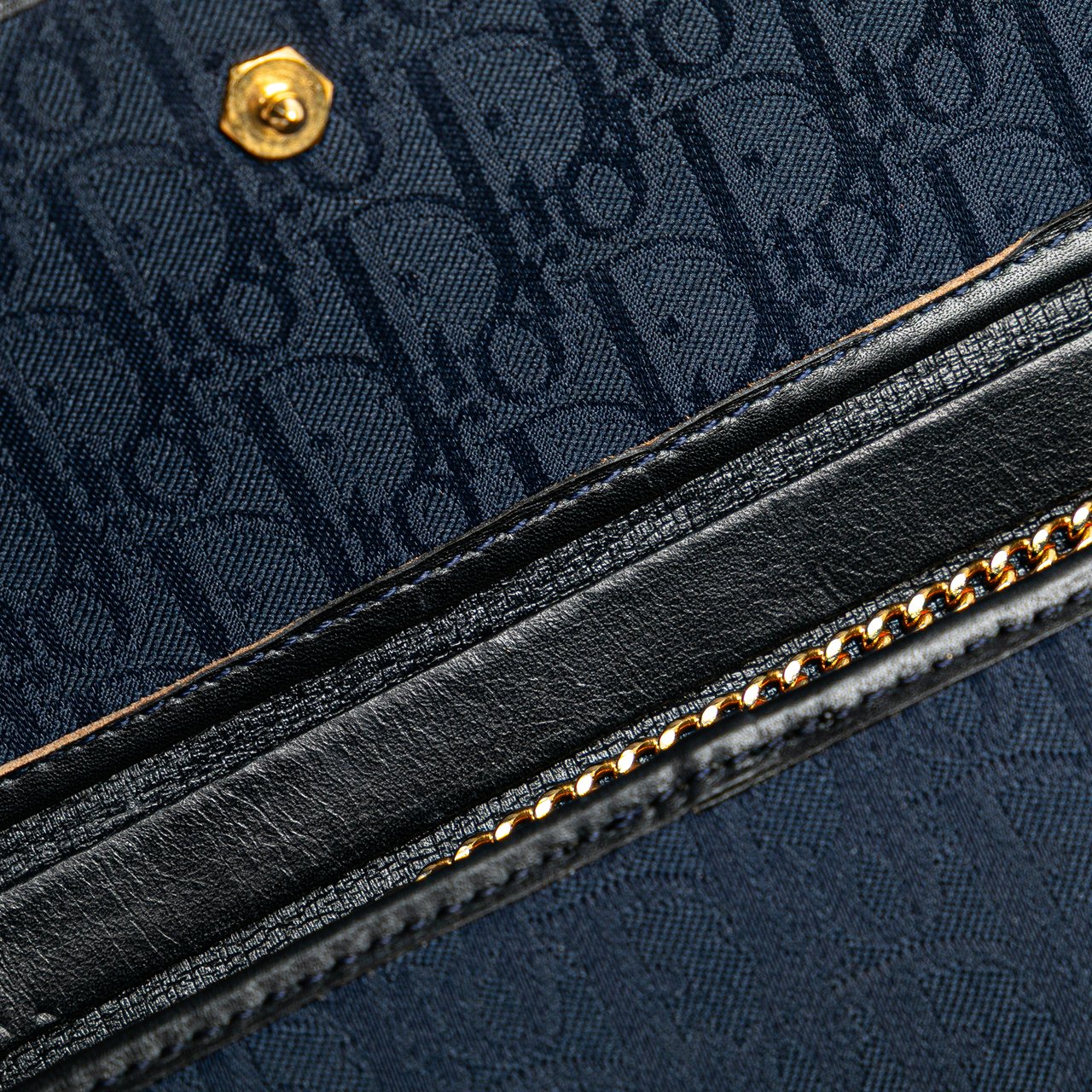 Dior Diorissimo Trotter Canvas Chain Crossbody Blauw