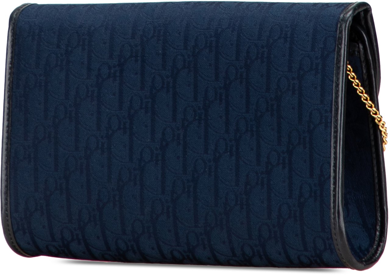 Dior Diorissimo Trotter Canvas Chain Crossbody Blauw