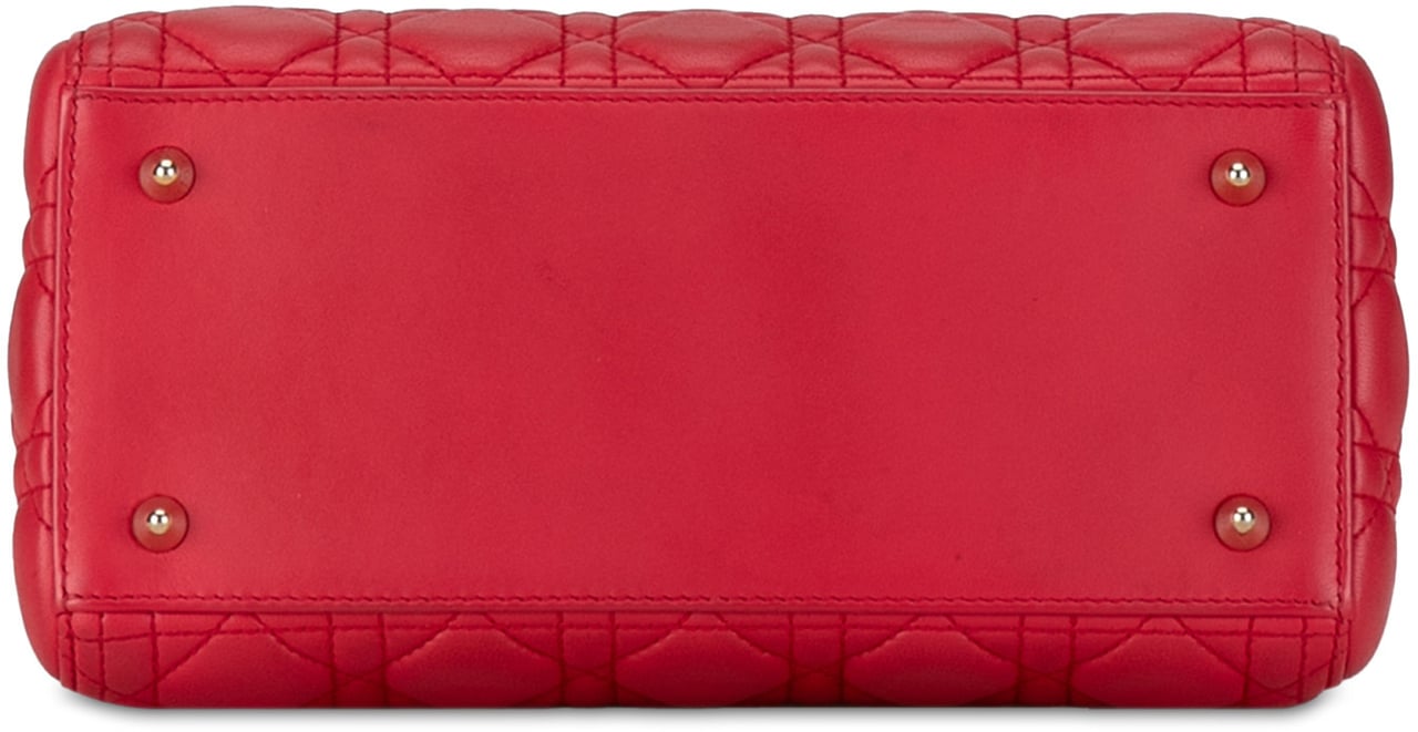 Dior Medium Lambskin Cannage Lady Dior Rood