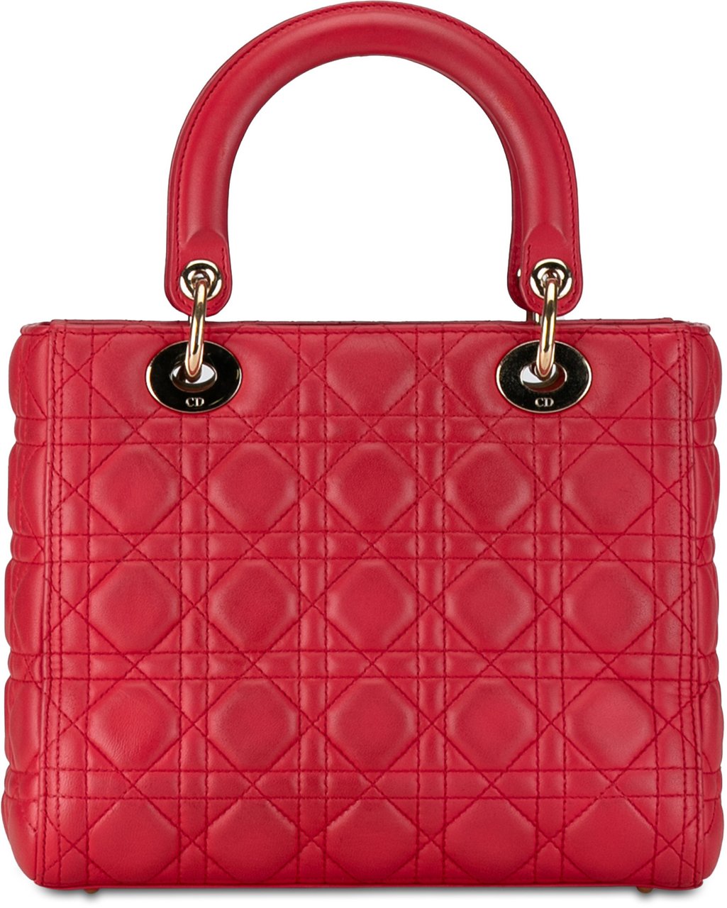 Dior Medium Lambskin Cannage Lady Dior Rood