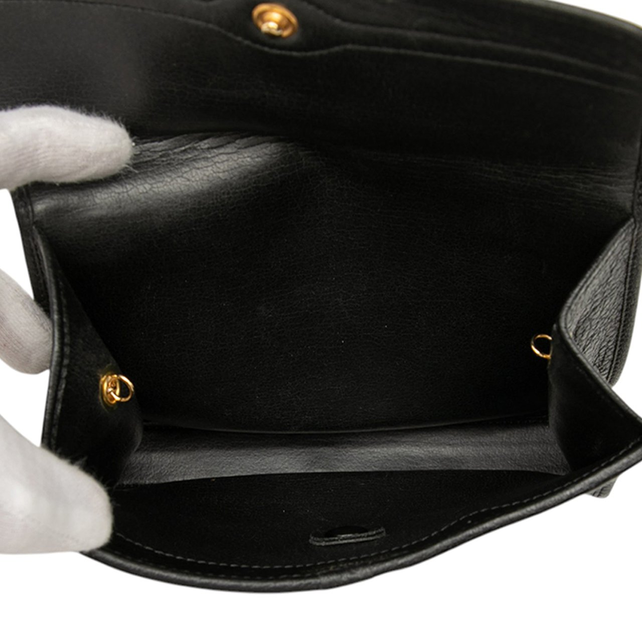 Dior Leather Chain Crossbody Zwart