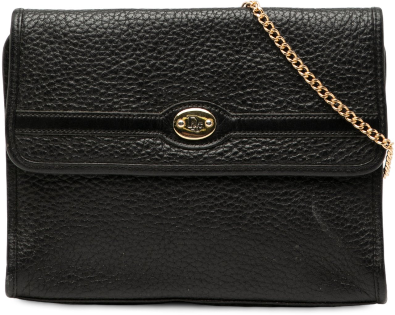 Dior Leather Chain Crossbody Zwart