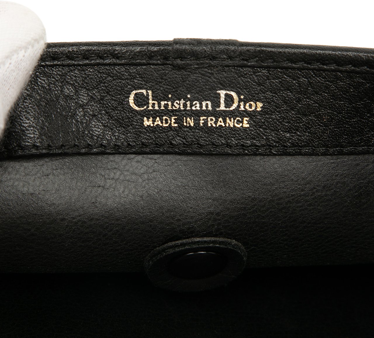 Dior Leather Chain Crossbody Zwart