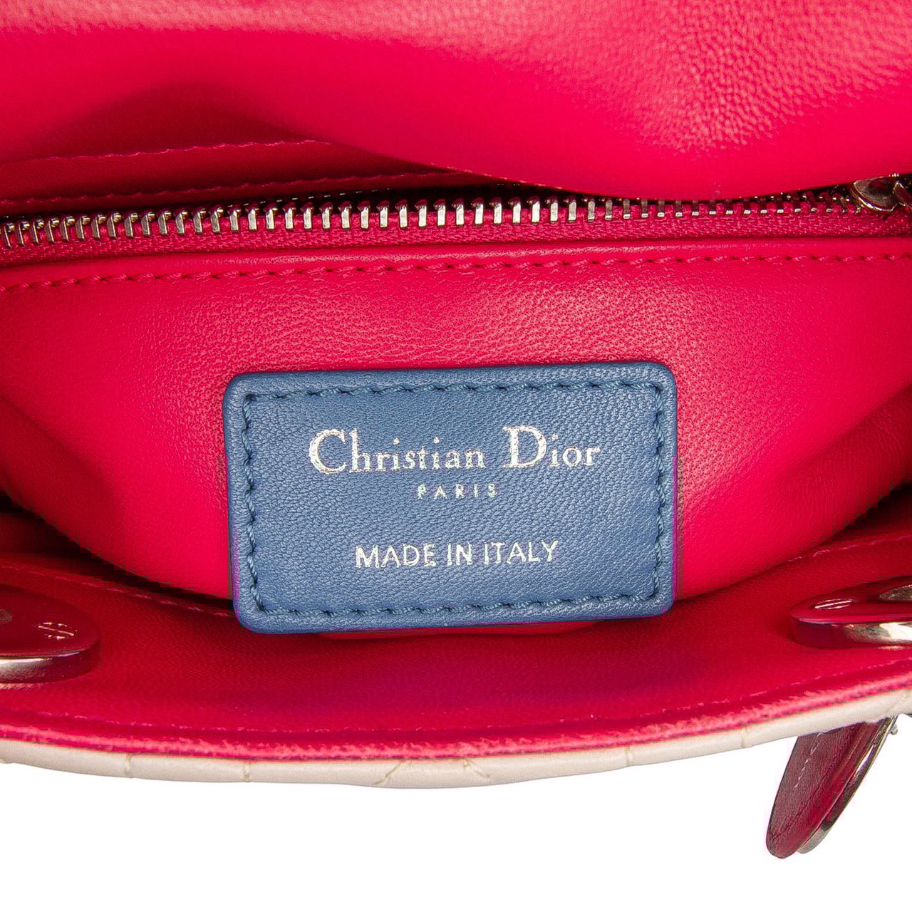 Dior Mini Tricolor Lambskin Cannage Lady Dior Bruin