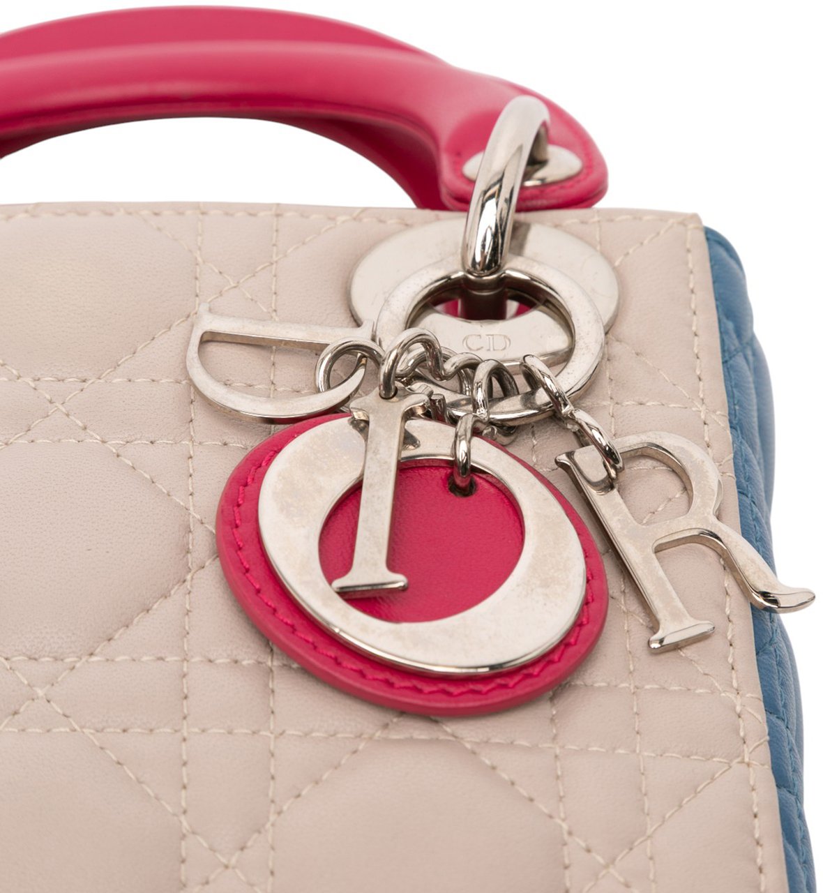 Dior Mini Tricolor Lambskin Cannage Lady Dior Bruin