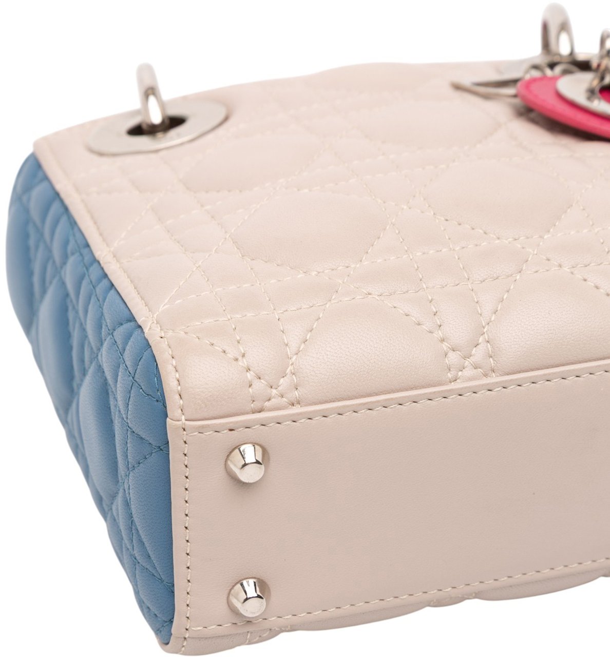 Dior Mini Tricolor Lambskin Cannage Lady Dior Bruin