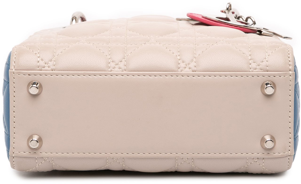 Dior Mini Tricolor Lambskin Cannage Lady Dior Bruin