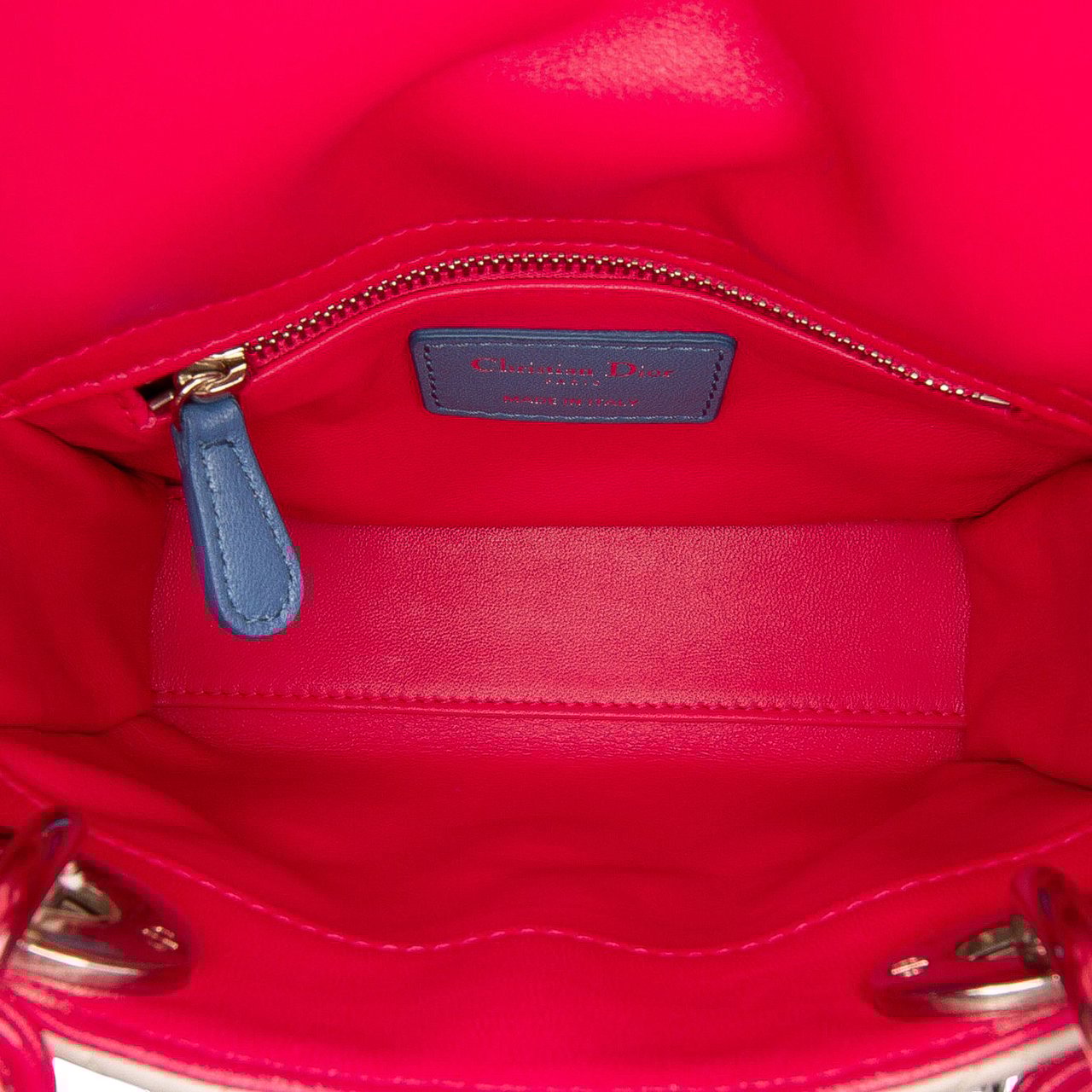 Dior Mini Tricolor Lambskin Cannage Lady Dior Bruin