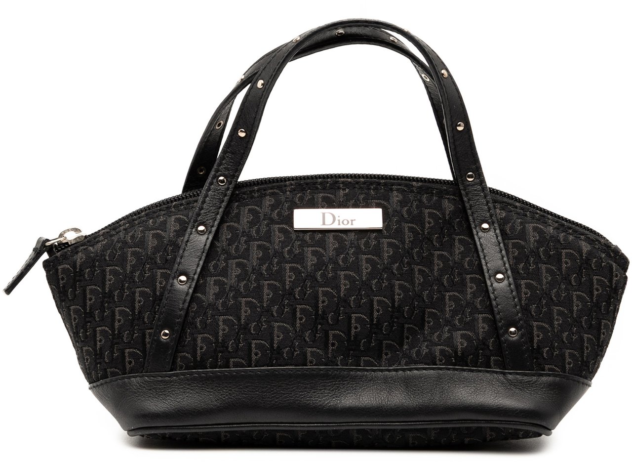 Dior Mini Diorissimo Trotter Canvas Street Chic Handbag Zwart