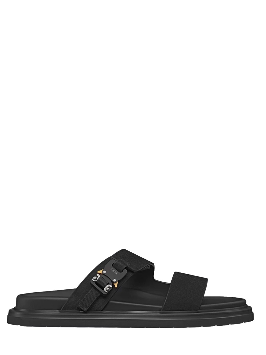 Dior Black Leather Aqua Strap Sandals Zwart