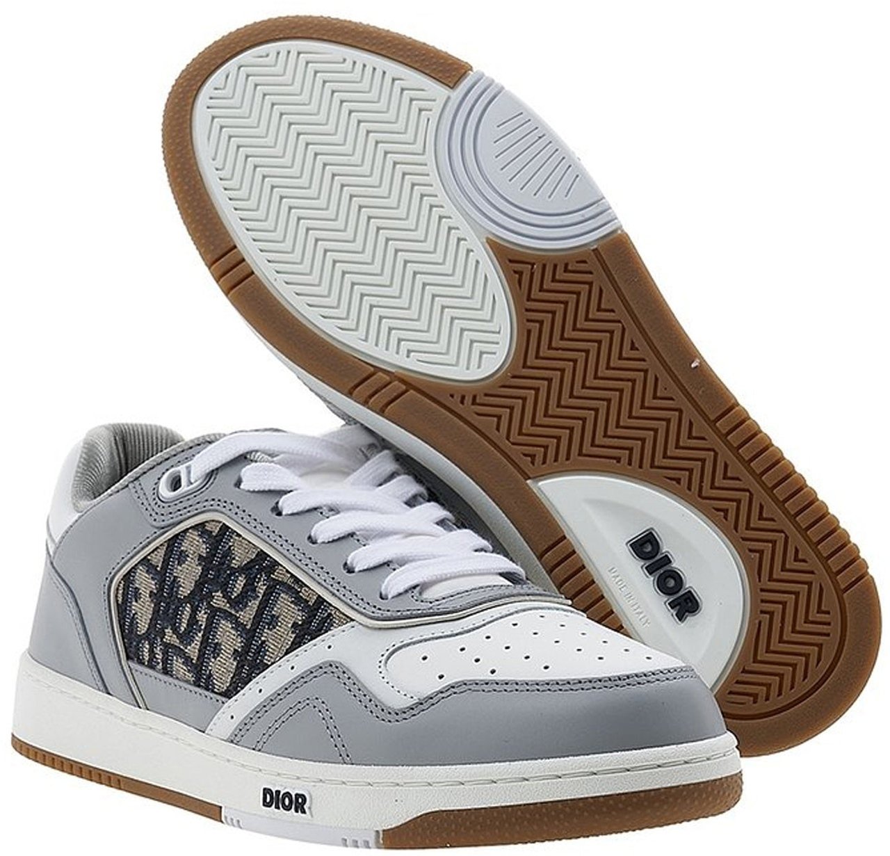 Dior Dior Oblique Leather Sneakers Grijs