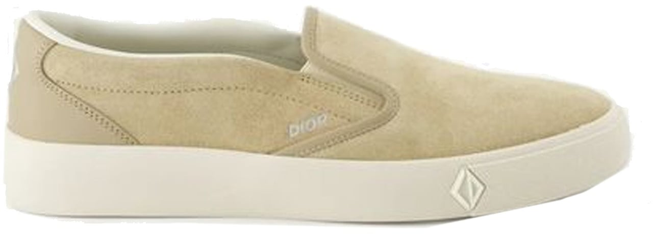 Dior Dior Leather Slip-On Sneakers Beige