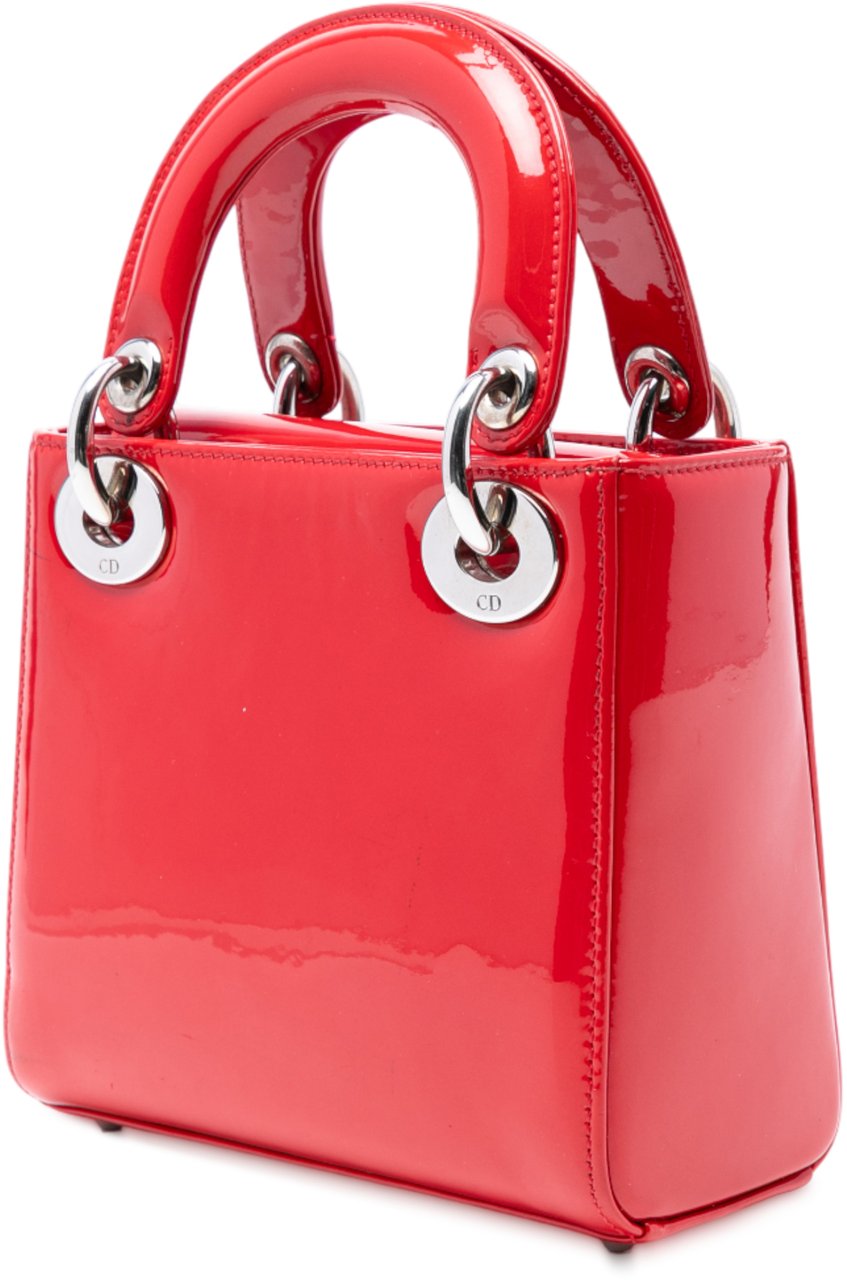 Dior Mini Patent Lady Dior Rood