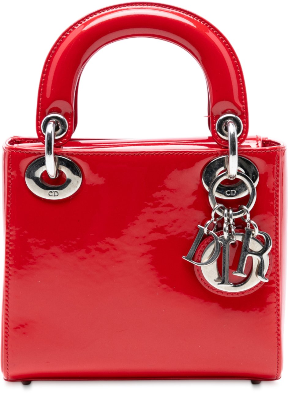 Dior Mini Patent Lady Dior Rood