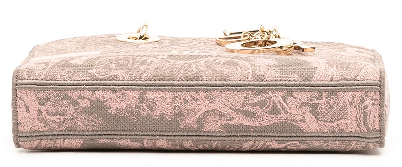 Dior Medium Canvas Embroidered Toile De Jouy Lady D Joy Satchel Roze
