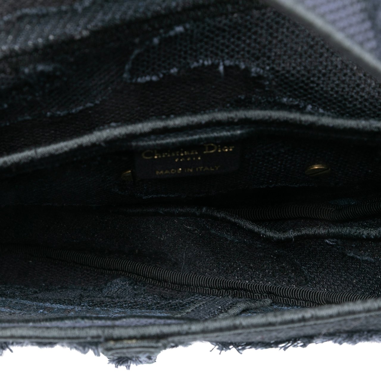 Dior Camouflage Embroidered Canvas Saddle Bag Blauw