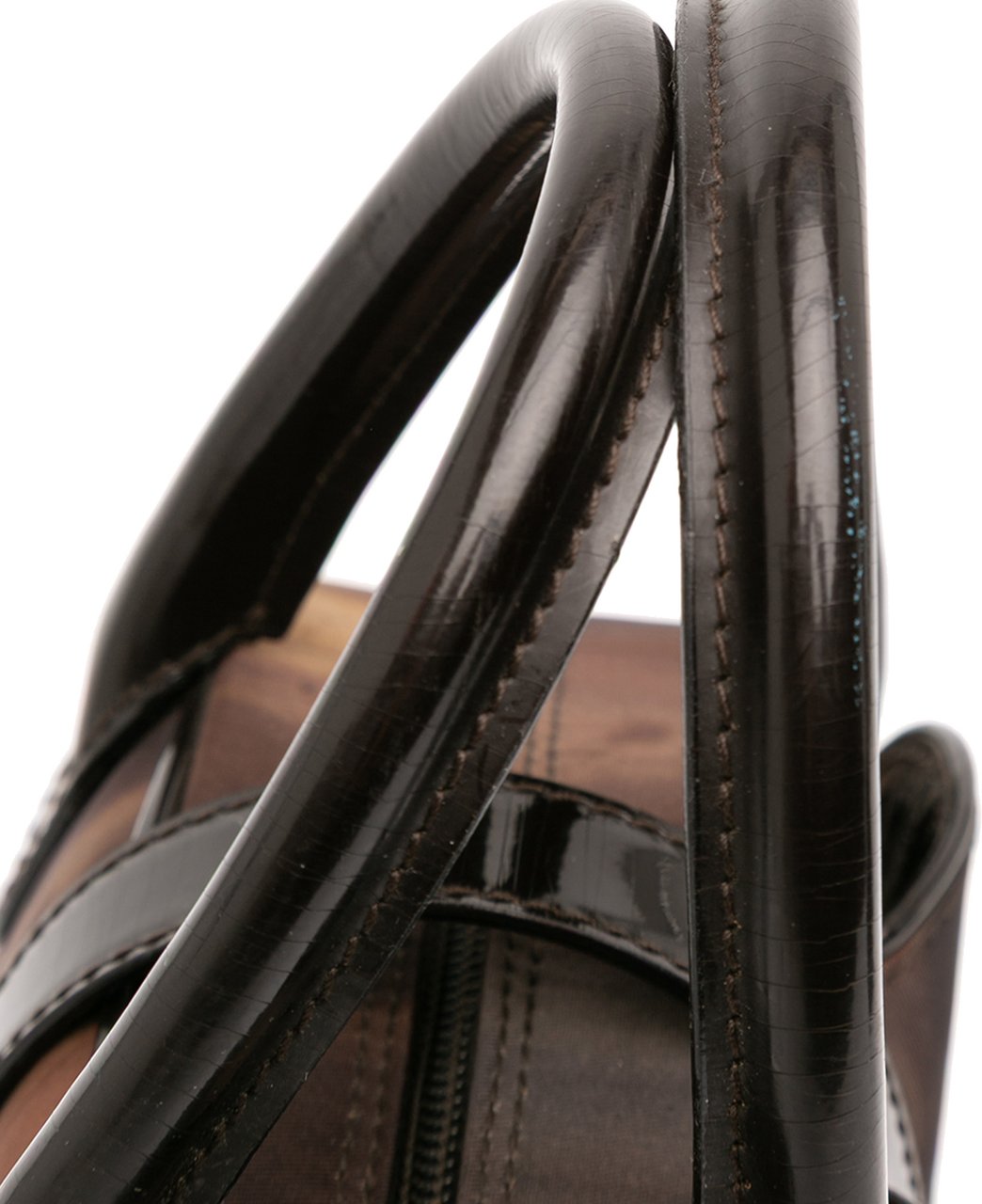 Dior Mini Printed Nylon Double Saddle Bowler Bag Bruin