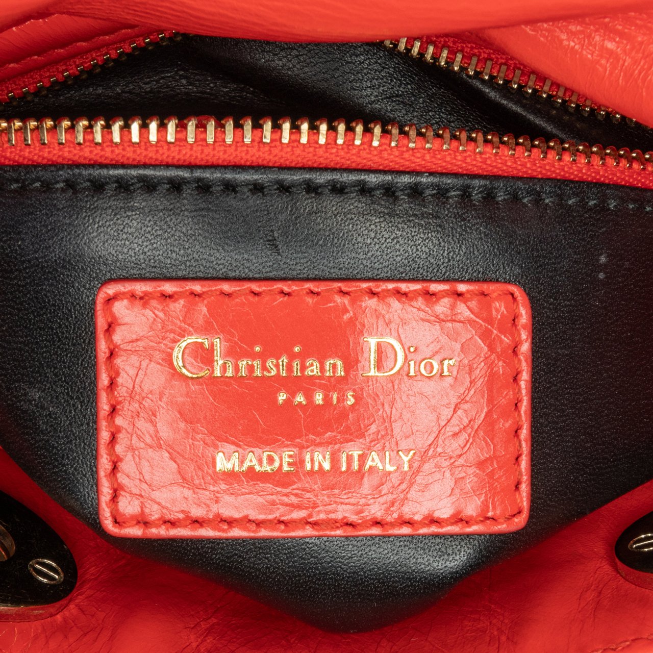 Dior Mini Calfskin Sequin Embellished Lady Dior Rood