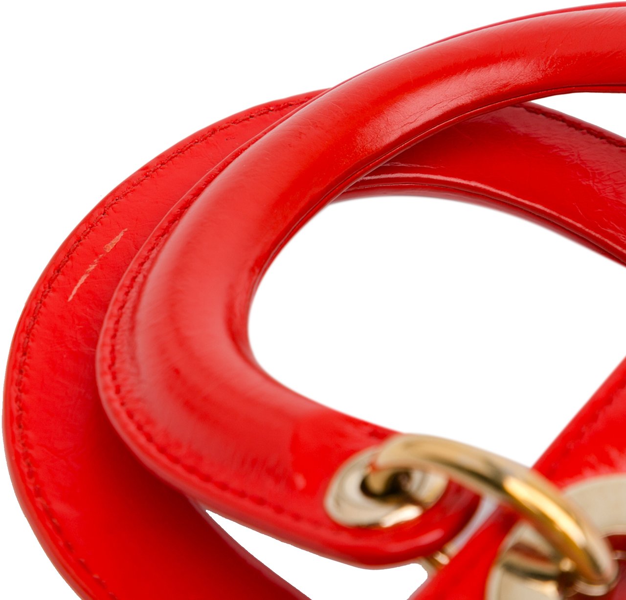 Dior Mini Calfskin Sequin Embellished Lady Dior Rood