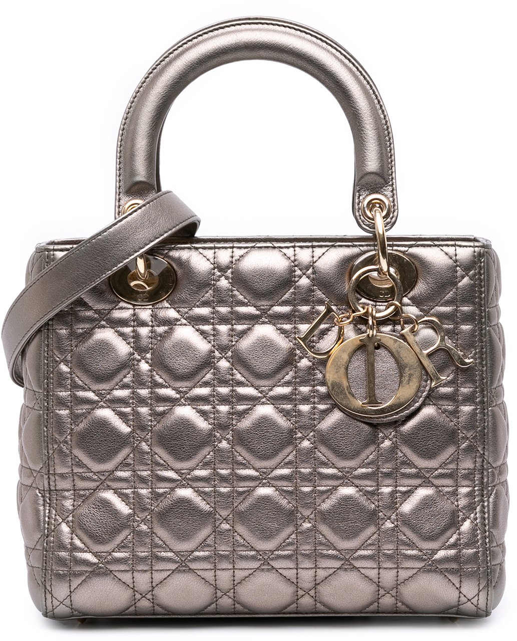 Dior Medium Lambskin Cannage Lady Dior Goud